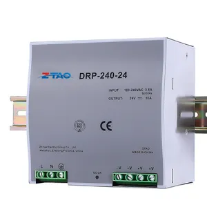240 Wát DC 12V 24V 48V Điện áp đầu ra 5A 10A 20A DRP-240w DIN đường sắt chuyển mạch cung cấp điện biến áp với PFC chức năng AC để DC