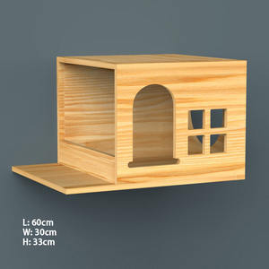 Wandmontierte Katzenkletterleiter aus Holz, Treppe, Sprungplattform, Rahmen, Katzenregalbrett, DIY Haustiermöbel, Katzenbaum, Dreifachwand - Product Image 3