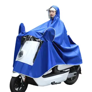 Poncho de lluvia impermeable reutilizable para exteriores de fábrica de alta calidad, impermeable para motocicleta de doble capa para adultos