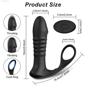 Vente en gros Livraison directe Plug anal <span class=keywords><strong>10</strong></span> modes de vibration Masseur de prostate pour hommes Sex Toys Butt Plug Télécommande - Product Image 2