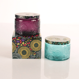 Bán Buôn Giáng Sinh 120Ml Đầy Màu Sắc Nổi Vòng Nến Thủy Tinh <span class=keywords><strong>Jar</strong></span> Với Nút Chai Kim Loại Nắp Cho Nến Làm Trong Kho - Product Image 5