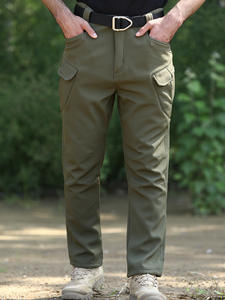 Combinaison tactique d'extérieur pour <span class=keywords><strong>homme</strong></span>, imperméable, doublure polaire chaude, décontractée, avec rembourrage en velours, taille élastique, idéale pour la randonnée - Product Image 4