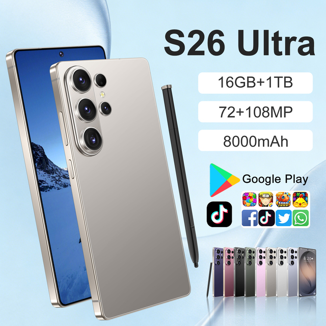 7.3-Inch Large Screen S26 Ultra 2026 Global Hot Sale Dual SIM Support Face Recognition Smartphone