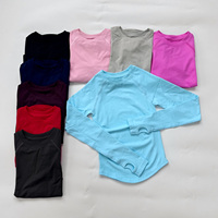 Maßgeschneiderte Nahtlose Damen Langarm-Yoga-T-Shirts Feuchtigkeitsableitend Atmungsaktiv Sport-Fitness-Oberteil Hochelastisch Schnelltrocknend Gym-Shirt