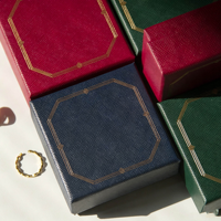 Boîte à bijoux en papier avec logo personnalisé, boîte d'emballage de luxe pour bijoux faits à la main, colliers, bagues, boucles d'oreilles, bracelets, boîte à bijoux en carton