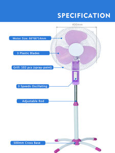 Ventilador de pie de pedestal para <span class=keywords><strong>el</strong></span> hogar <span class=keywords><strong>el</strong></span>éctrico de CA de 16 ''400mm con ajuste de <span class=keywords><strong>aire</strong></span> de diseño encantador al por mayor con base cruzada de 4 pies para <span class=keywords><strong>el</strong></span> hogar - Product Image 3