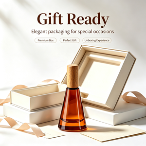 Flacon pulvérisateur cosmétique en verre ambré dépoli de 15 ml avec bouchon en bois, sérigraphie, pour huile capillaire, sérum, huiles essentielles - Product Image 5