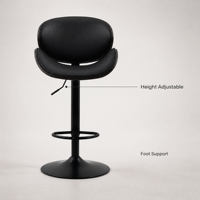 Tabouret de bar pivotant HR-6002 avec structure en contreplaqué, coussin en PU, base chromée 410 mm pour restaurant, café, vente en gros