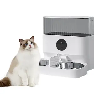 智能应用远程摄像头控制5l双不锈钢碗自动宠物食品喂食器智能交互式宠物分配器