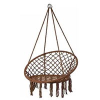 Macrame Patio Swings Hamac Swing Chair Décoration intérieure et extérieure suspendue avec glands et franges pour les tout-petits et les adultes