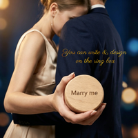 Boîte à bijoux de luxe en bois du Vietnam, boîte à bagues en bois massif, artisanat, cadeau de mariage, cadeau d'amour, logo laser, coffret cadeau pour couple