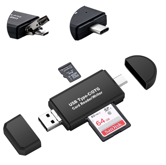 USB Type C Adapter 3 1 External for Computer Android Mobile Phone Dual Use OTG Card Reader Mini Camera TF SD USB Type C