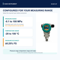 Transmetteur de pression et de température à double sortie Hanke HK-801GT 4-20mA + RS485 avec affichage numérique local IP66 Précision 0,25%FS