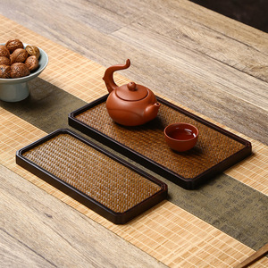ชุดถาดชาไม้ไผ่พร้อมที่รองแก้วสำหรับชุดน้ำชาใช้ในครัวเรือน 8 ชิ้น - Product Image 3