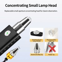 Porte-clés lampe torche en acier inoxydable 304, 3 LED, 700 lumens, rechargeable 18650, IP20, faisceau spot 100-200M, inspection UV, poli