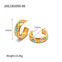 Boucles d'oreilles grande fleur blanche en acier inoxydable plaqué or 18 carats boucles d'oreilles design de niche à l'épreuve des couleurs