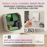 Module d'interrupteur intelligent LED ultra-compact compatible Matter Over Mini Thread pour Apple Home, Google, Alexa, pour éclairage traditionnel et lampes LED
