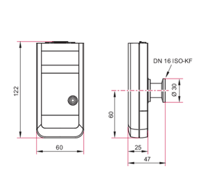 Manomètre à vide portable <span class=keywords><strong>Pfeiffer</strong></span> TPG-201 Pirani avec entrée KF16 pour mesure de vide haute pression et haute précision, personnalisable OEM - Product Image 4