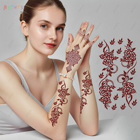Kit de tatouage au henné brun blanc pour femmes et filles DIY motif de dentelle temporaire faux tatouages sur le corps visage bras jambes imprimé sur papier