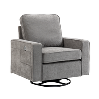 Fauteuil pivotant avec structure métallique, confortable, en tissu, nouveau design