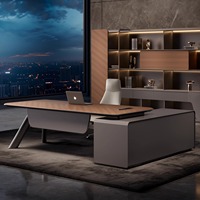 Scrivania Direzionale Moderna di Lusso a Forma di L in MDF, Design Minimalista per Uso Manageriale
