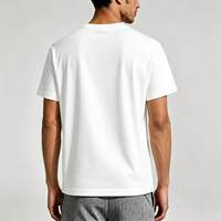 T-shirts pour hommes en coton blanc pur, col rond, manches courtes, impression DTG sur le devant, coupe courte, épaules tombantes, respirants, taille S