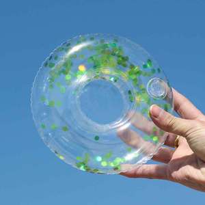 OEM Plateau flottant gonflable en PVC pour <span class=keywords><strong>piscine</strong></span>, support de boissons, bar, refroidisseur et seau à glace, avec décoration florale scintillante pour festivals et fêtes en extérieur - Product Image 4