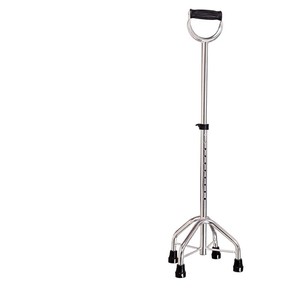 Aluminum alloy telescopic adjustable four-legged cane with ten adjustable positions, suitable for elderly and patient walking - Product Image 2