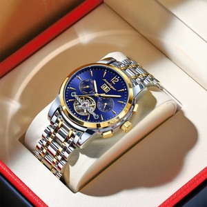 Montre-bracelet automatique mécanique de luxe POEDAGAR, tourbillon, étanche, date et jour, acier inoxydable, montre pour homme, Relogio Masculino - Product Image 6