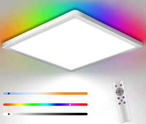 Смарт-RGB светодиодная квадратная потолочная панель, современный дизайн, пульт дистанционного управления, приложение, ПК, Wi-Fi, поверхностный монтаж - Product Image 1
