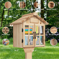 Boîte de bibliothèque double porte Rangement pour livres pour bricolage Plaque signalétique Petite boîte de bibliothèque extérieure Kit de bibliothèque gratuit