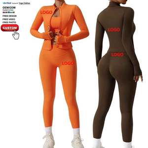 महिलाओं ने योग जैकेट उच्च कमर लेगिंग की उच्च तीव्रता वाले खेल ब्रा व्यायाम का त्वरित शुष्क <span class=keywords><strong>3</strong></span> टुकड़ा फिटनेस सेट - Product Image 1