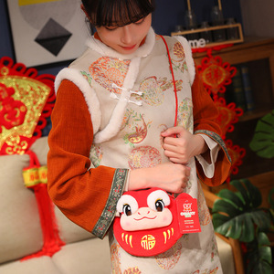 Schattig rood slangjaar slang mascotte portemonnee pop Feiya merk PP katoen superzacht knuffeldier klein cadeau envelop cartoon - Product Image 4