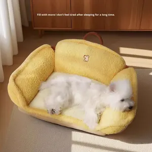 Hoopet, sofá cama ecológico para mascotas, todas las estaciones, patrón sólido, almohadilla de dormir lavable extraíble, colchón rectangular de pana para perros - Product Image 6