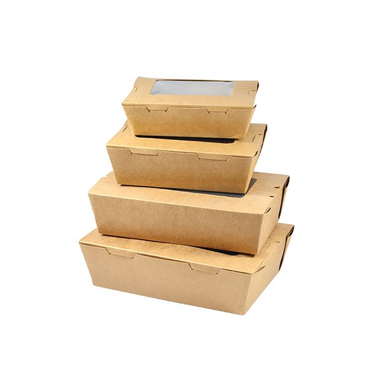 Disposable Kraft Lunch Box Fast Food Packaging Take Away Food Container ...