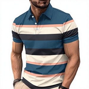 Camiseta Casual para Hombre, Cuello en V, con Botones, Transpirable, de Tela No Tejida, con Parches, Manga Corta, Poliéster/Algodón, para Negocios - Product Image 3
