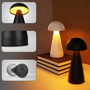 Lampe champignon tactile à intensité variable, cadre métallique, lampe de bureau créative, décoration pour hôtel, café, restaurant, bar, lampe d'ambiance nocturne - Product Image 4