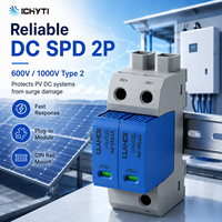 Parafoudre CC certifié CE 500V 600V 1200V 40kA à montage sur rail DIN pour panneaux solaires et recharge de véhicules électriques