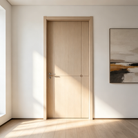 Puerta Batiente Exterior Minimalista de Madera QI TAI Y2635, Puerta de Madera Sólida con PVC, Insonorizada Clase A para Dormitorio