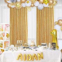 Rideau de fond à sequins dorés de couleur personnalisée 2 pièces 2 ftx8ft rideaux de fond de fête de mariage