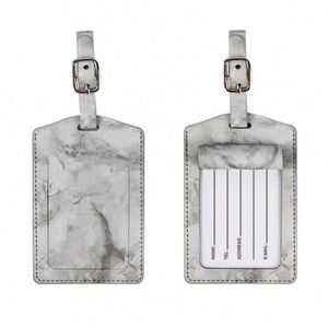 Étiquettes de bagages en cuir PU 7x11cm imperméables et écologiques, avec impression par transfert thermique, pour le voyage - Vente en gros usine - Product Image 3