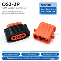 QS3 konektor 3P sepeda Motor elektrik, e-bike colokan daya tahan air baterai Lithium konektor kawat Motor