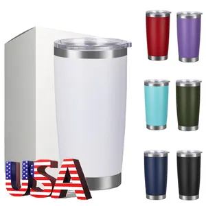 USA Warehouse Double Wall Travel Kaffeetassen Vakuum isolierter 20-Unzen-Becher für zu Hause