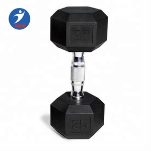 Haltères hexagonaux noirs revêtus d'un revêtement, équipement de gym, kettlebells, <span class=keywords><strong>acheter</strong></span> des haltères - Product Image 3