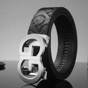 Sabuk Kulit Sapi Asli Mewah Langsung dari Pabrik untuk Pria, Kasual Bisnis dengan Gesper Otomatis dari Paduan Logam untuk Celana Pria - Product Image 1