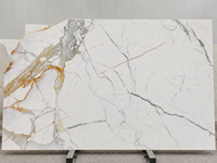Dalle de marbre poli en dolomite Calacatta Gold naturel pour comptoir, mur, sol, salle de bain, salle à manger, appartement