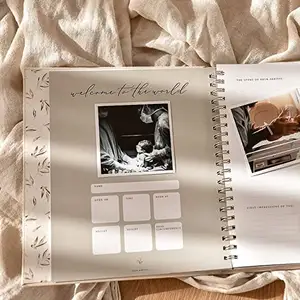 Gravador de memória de linho para gravidez, álbum para lembranças, bloco de notas, livro para bebês