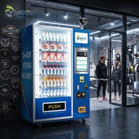 Distributeur automatique de boissons et de snacks Zhigou Tech avec écran tactile de 21,5 pouces, 60 voies, accepteur de pièces et de billets