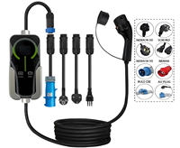 Nouveau chargeur EV réglable 7KW 32A avec prise de type 2, câble portable de 5 m, protection IP54 et contrôle par application, 200-220V, garantie de 3 ans