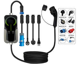 Câble de chargeur EV réglable 7KW, chargeur EV type 2, chargeur de voiture électrique portable - Product Image 1